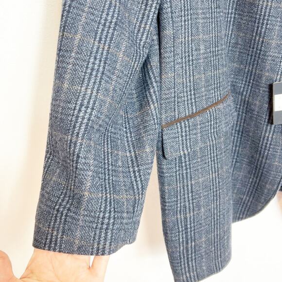 JOSEPH ABBOUD BLUE AND BROWN WOOL BLAZER BUTTON MEN COAT SIZE 2X BRAND NEW - Picture 2 of 8